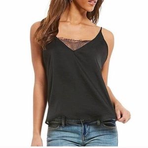 NWT- Free People Deep V Bandeau Black Lace Cami